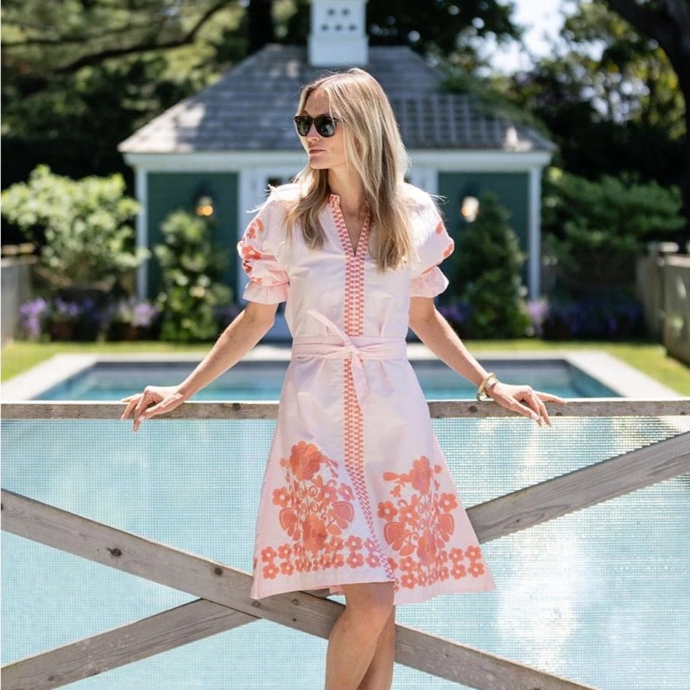 Julia Amory Coatue Mademoiselle  Embroidered Dress